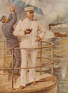 Commodore George Dewey at the  Battle of Manila Bay